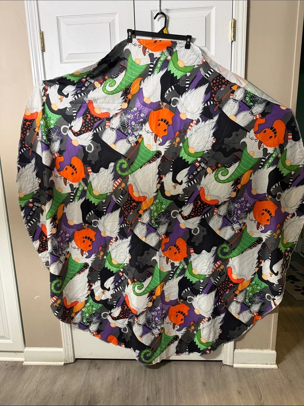 Halloween Gnome Pumpkin Print Round Tablecloth NEW 70x70